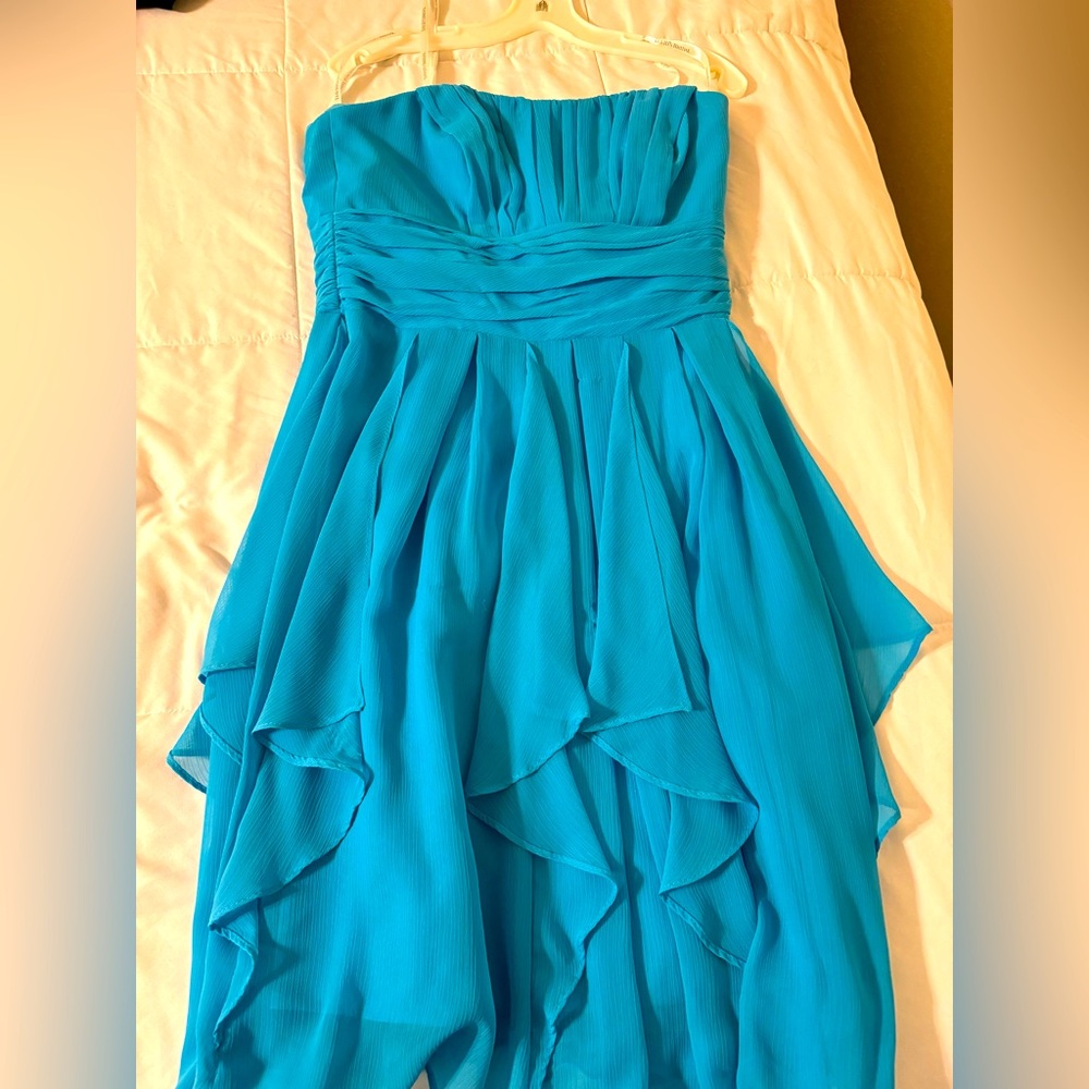 Elegant Blue Strapless Dress